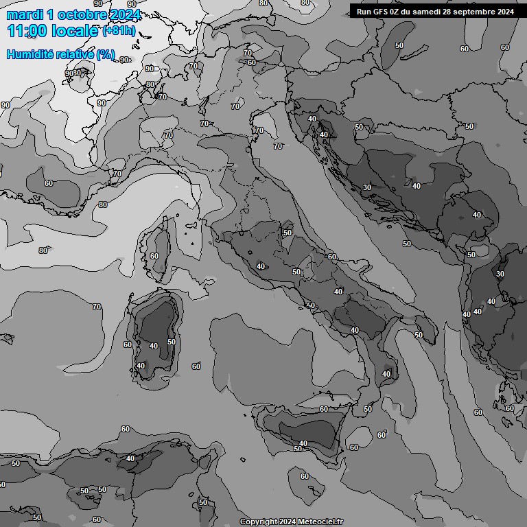 Modele GFS - Carte prvisions 