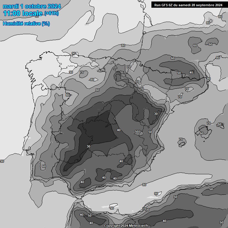 Modele GFS - Carte prvisions 