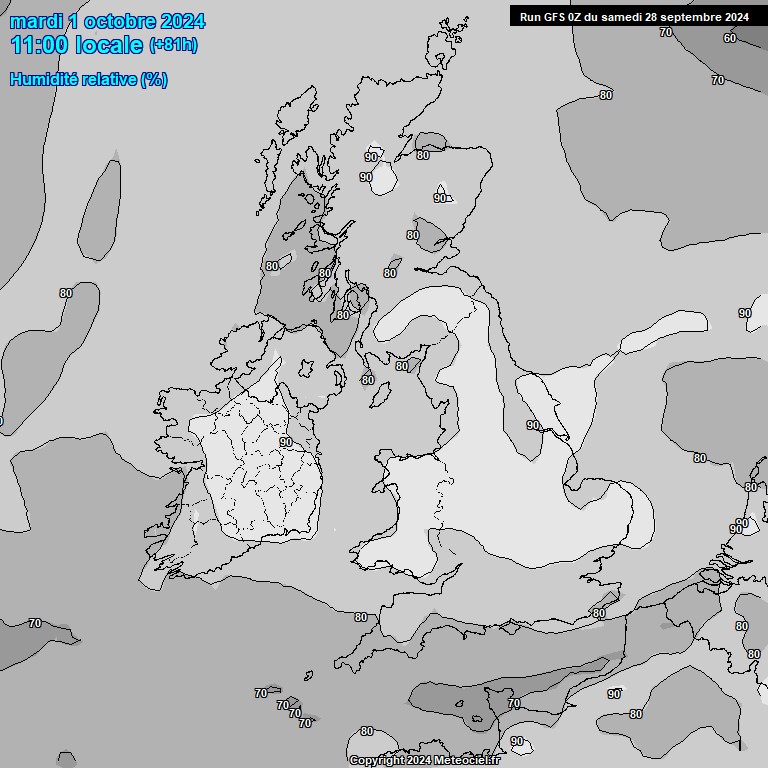 Modele GFS - Carte prvisions 