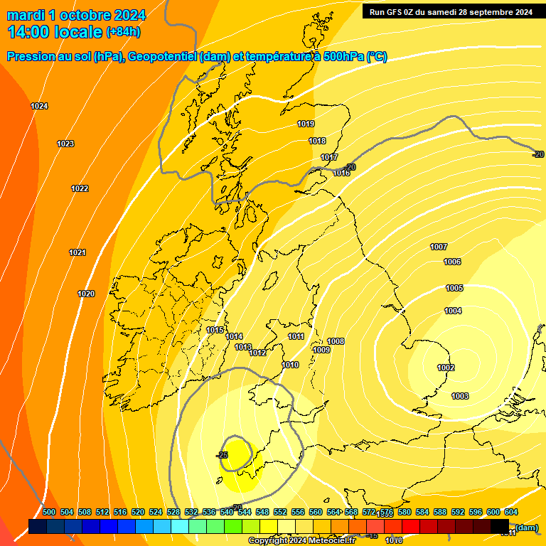 Modele GFS - Carte prvisions 