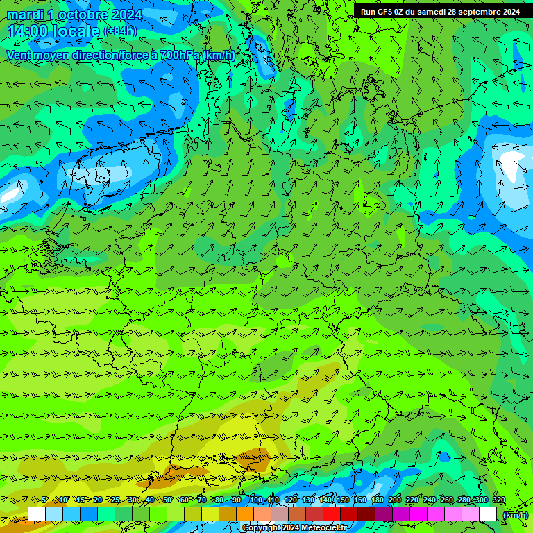 Modele GFS - Carte prvisions 