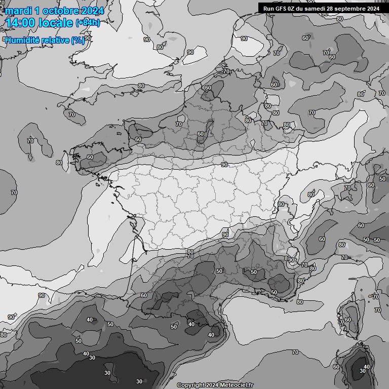 Modele GFS - Carte prvisions 