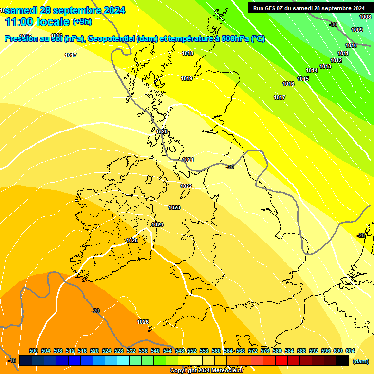 Modele GFS - Carte prvisions 