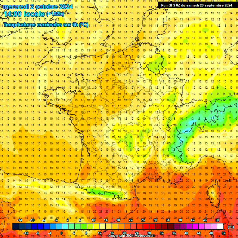 Modele GFS - Carte prvisions 