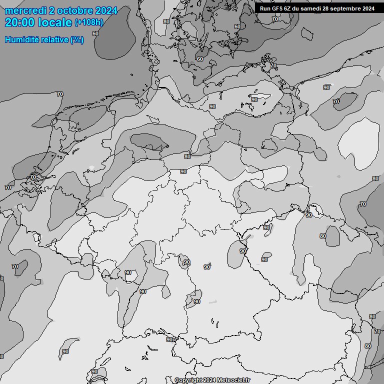 Modele GFS - Carte prvisions 