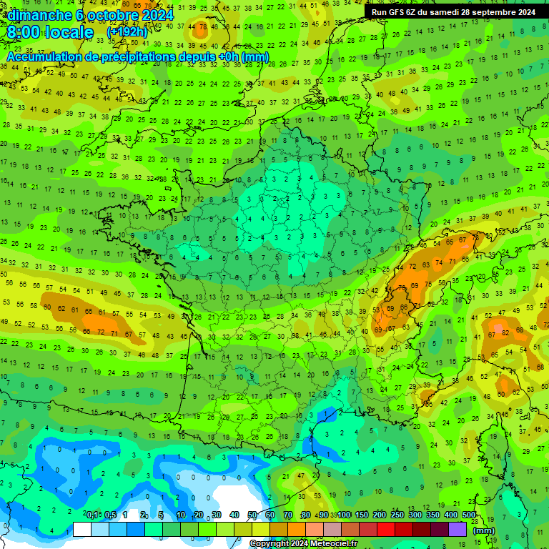 Modele GFS - Carte prvisions 