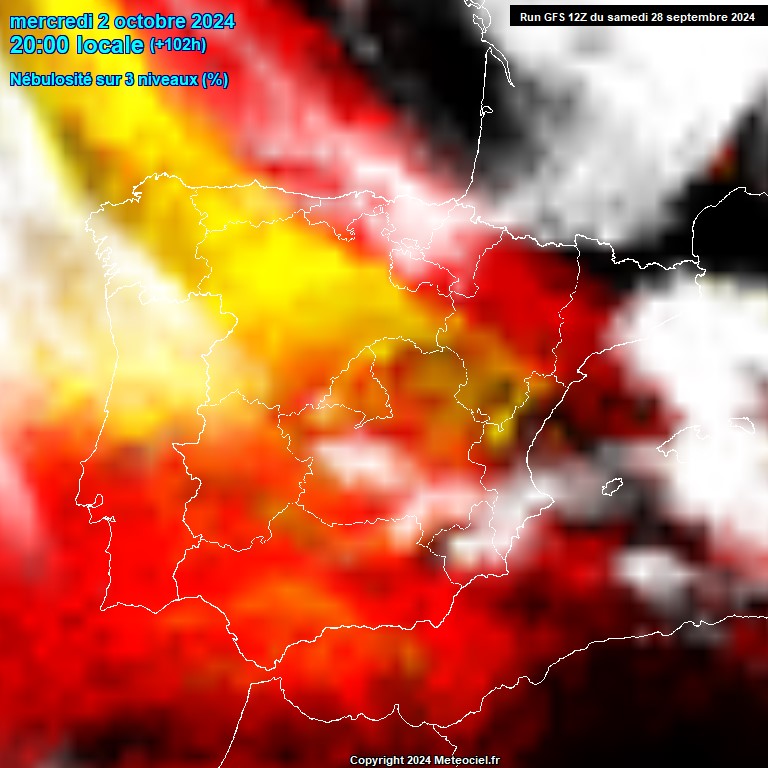 Modele GFS - Carte prvisions 