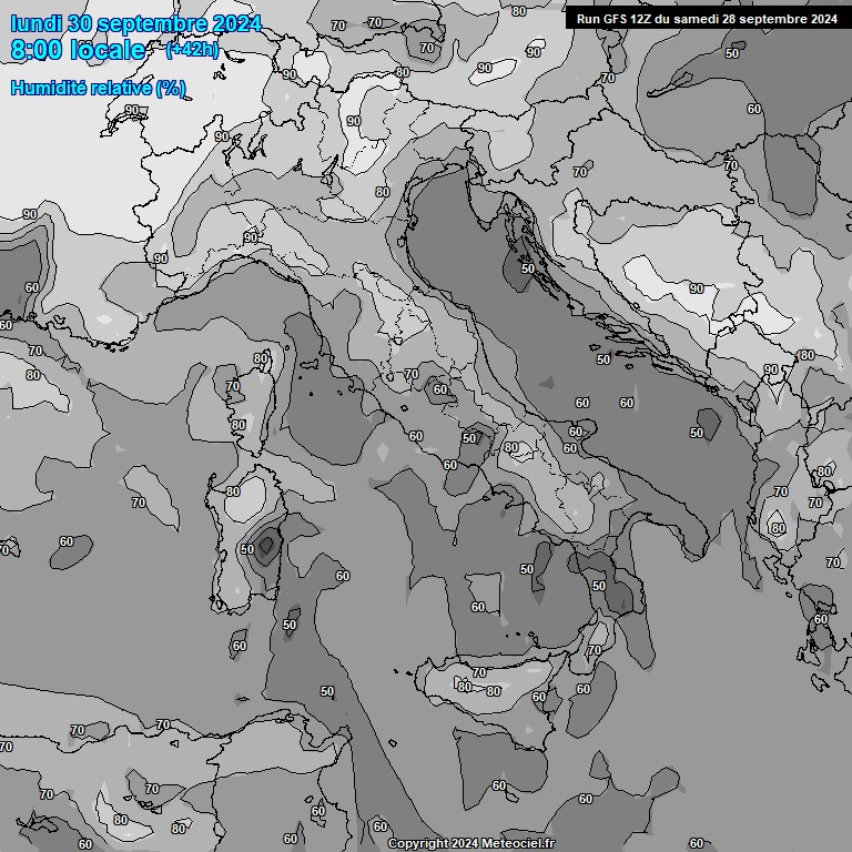 Modele GFS - Carte prvisions 