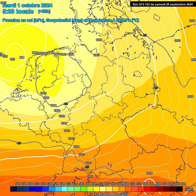 Modele GFS - Carte prvisions 