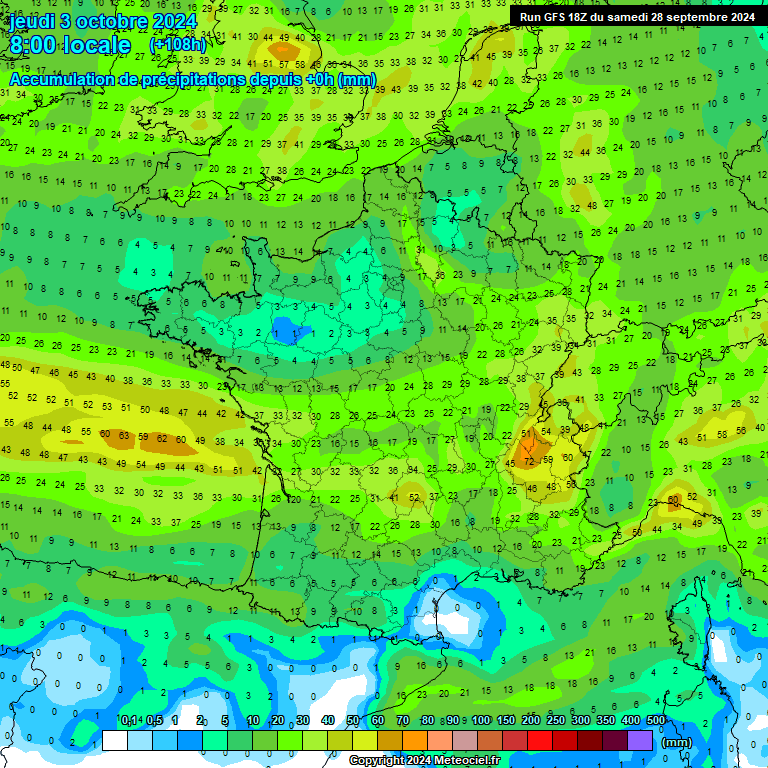 Modele GFS - Carte prvisions 