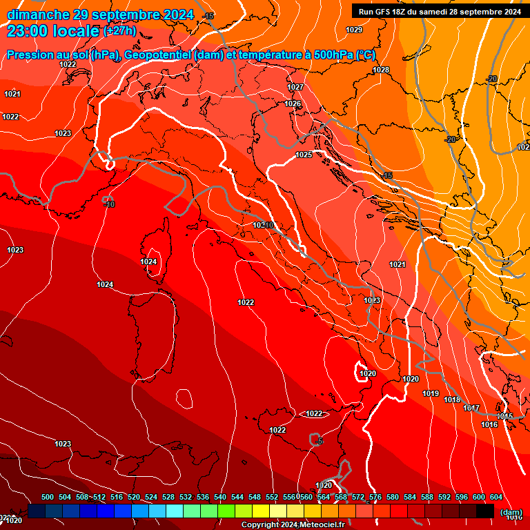 Modele GFS - Carte prvisions 