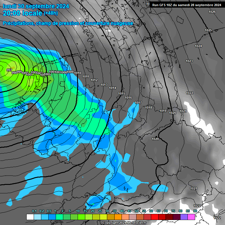 Modele GFS - Carte prvisions 