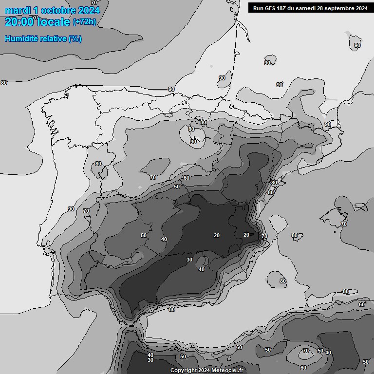 Modele GFS - Carte prvisions 