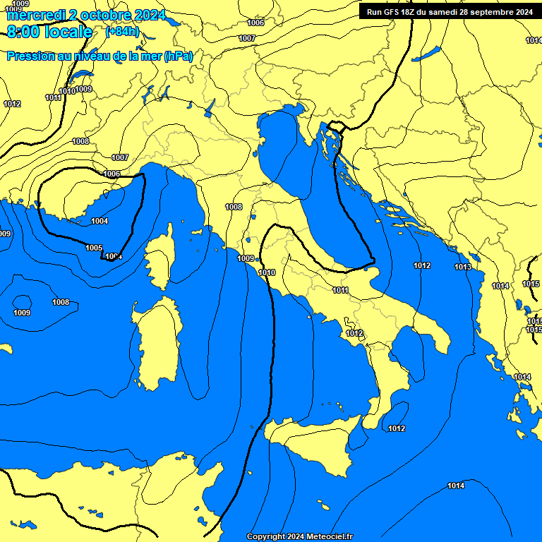 Modele GFS - Carte prvisions 