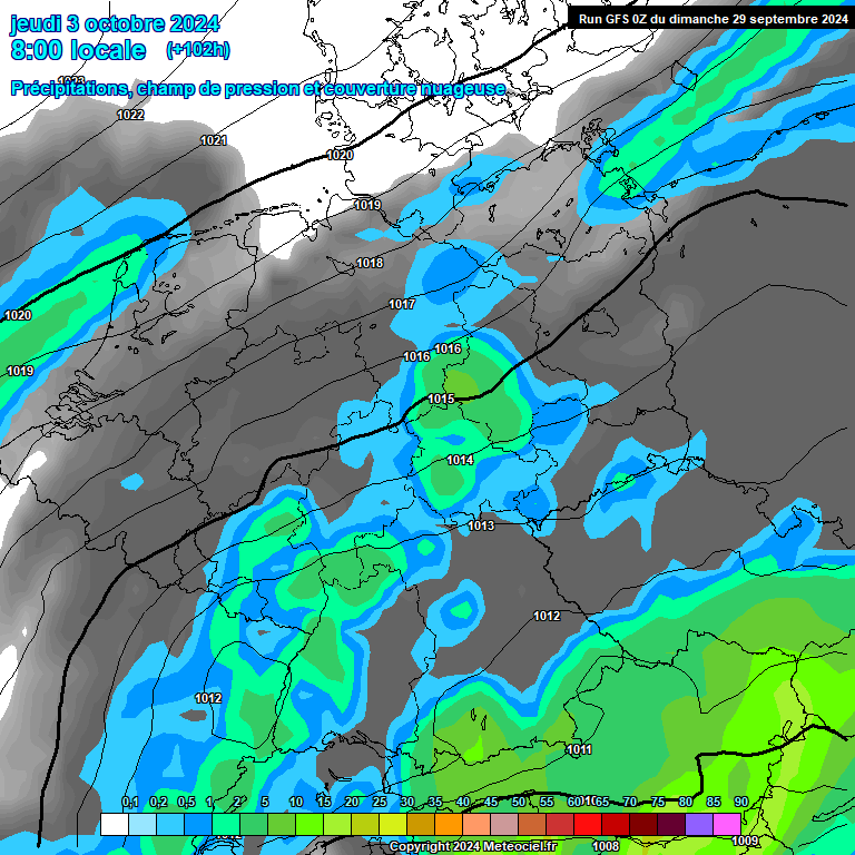 Modele GFS - Carte prvisions 