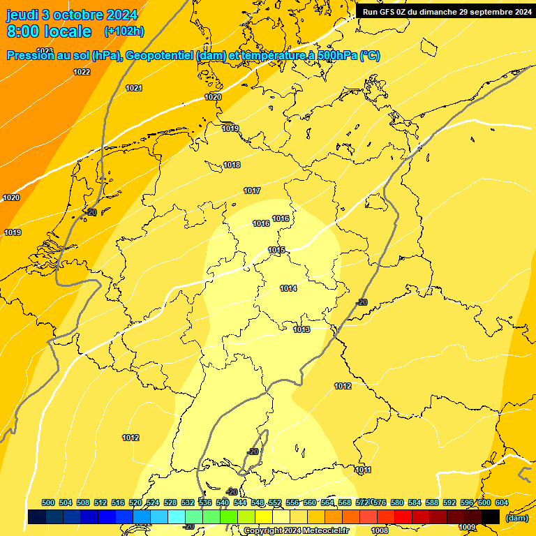 Modele GFS - Carte prvisions 