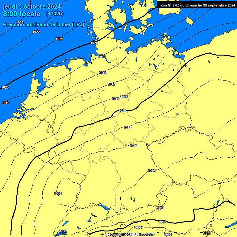 Modele GFS - Carte prvisions 