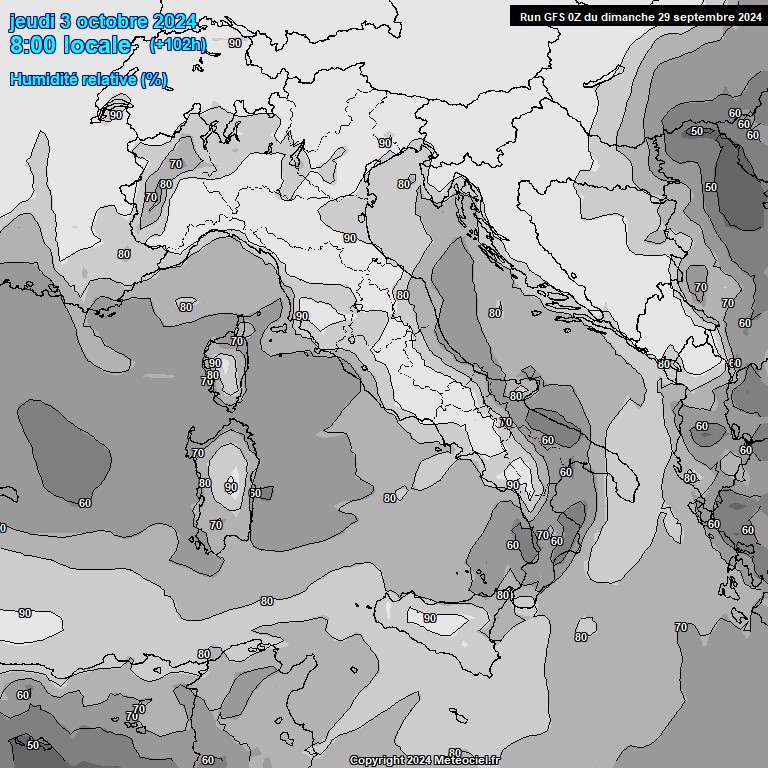 Modele GFS - Carte prvisions 