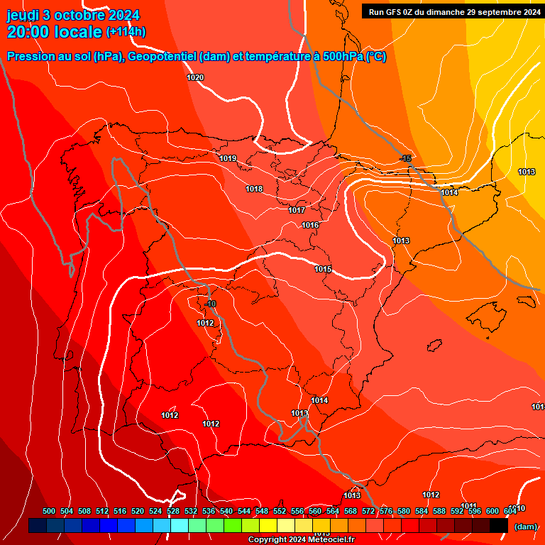 Modele GFS - Carte prvisions 