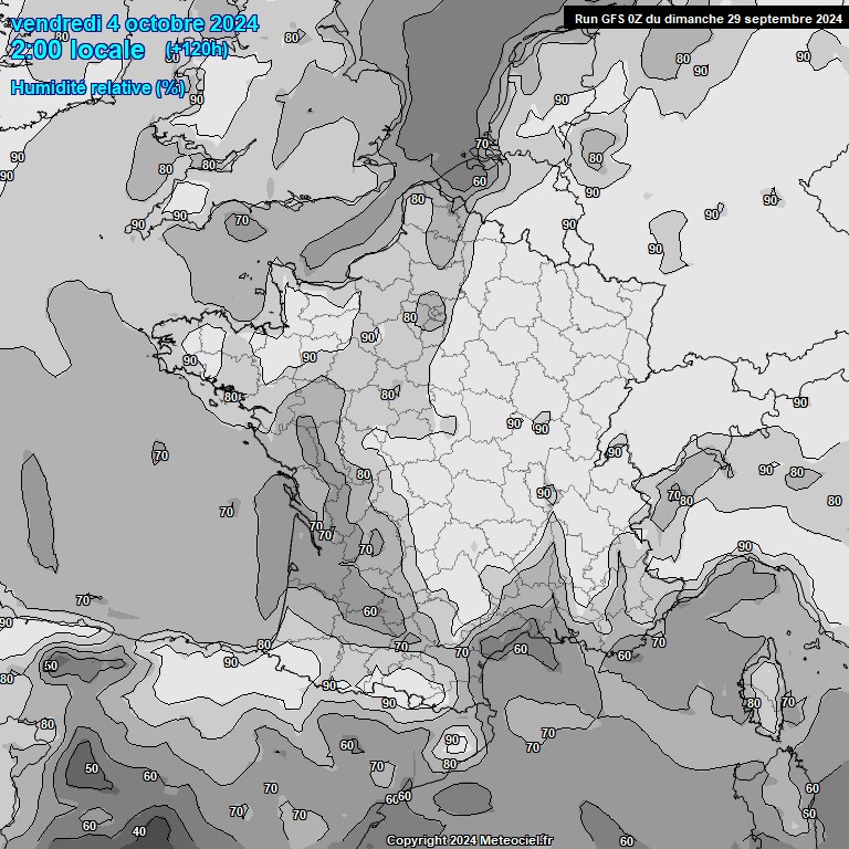 Modele GFS - Carte prvisions 