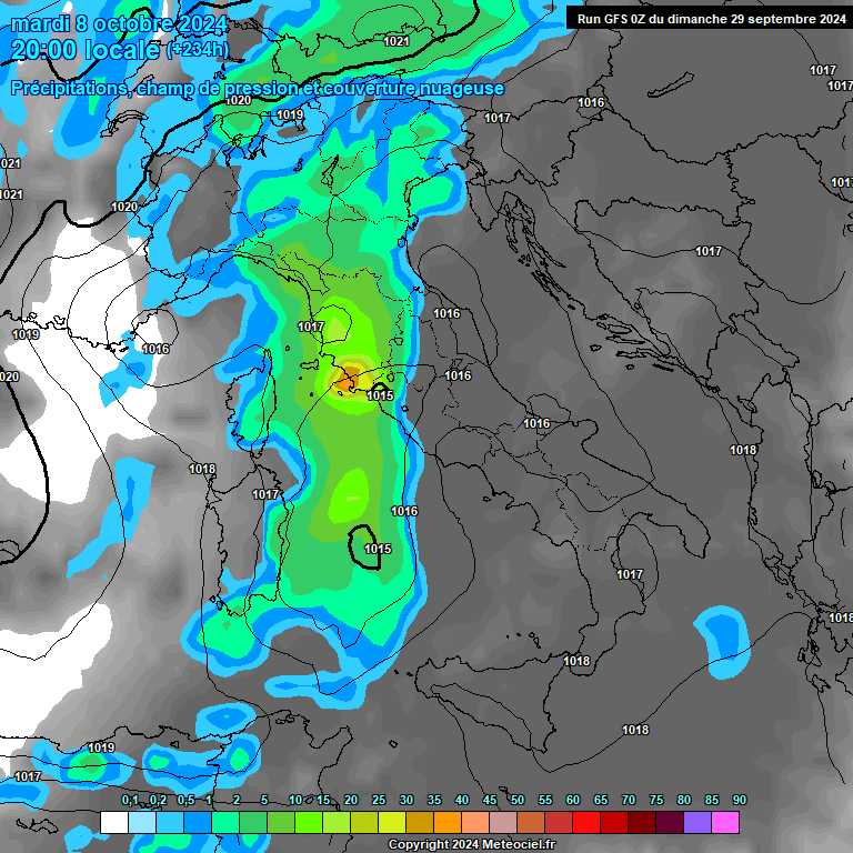 Modele GFS - Carte prvisions 