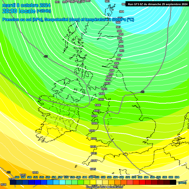 Modele GFS - Carte prvisions 