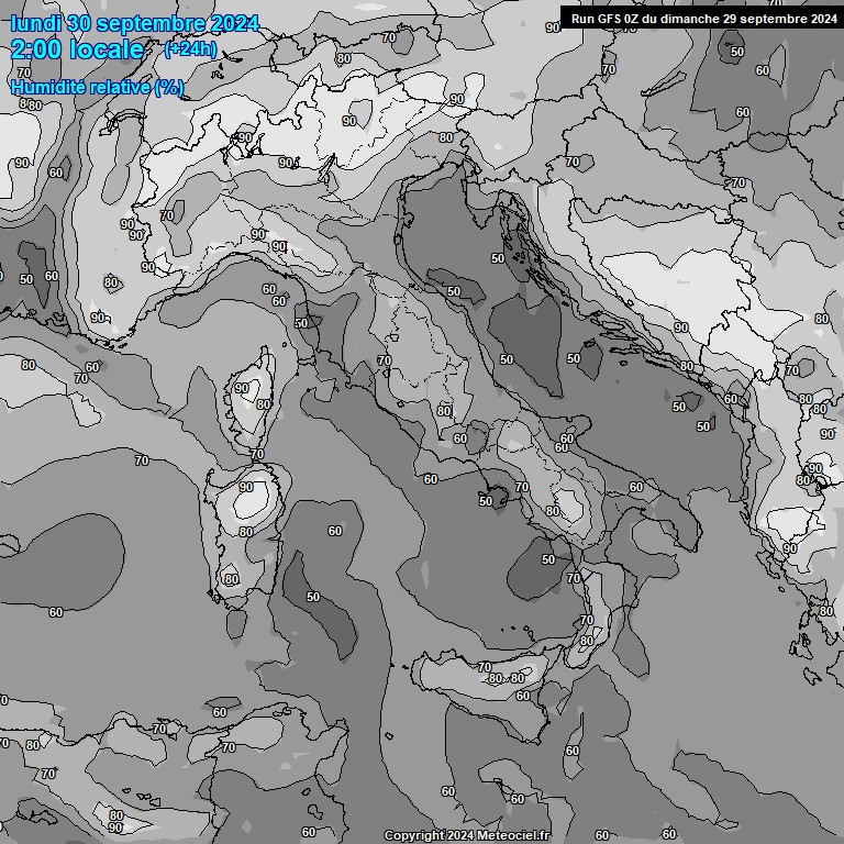 Modele GFS - Carte prvisions 