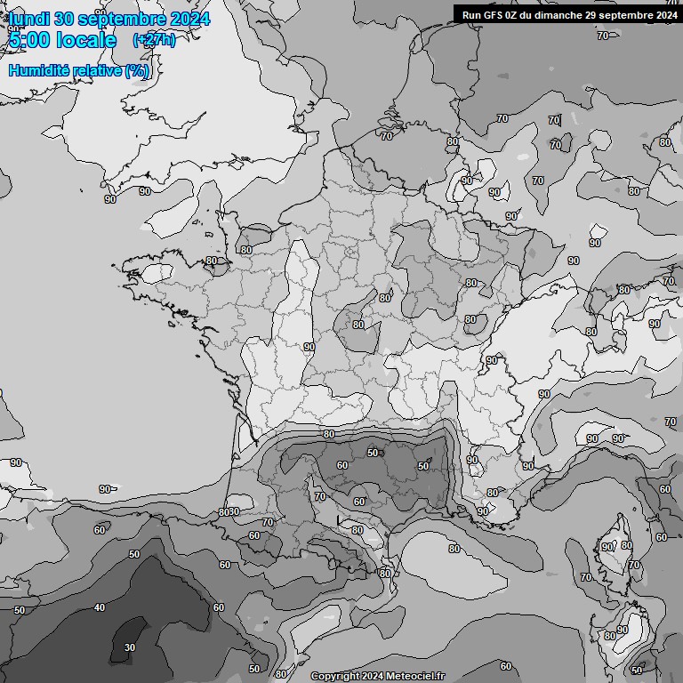 Modele GFS - Carte prvisions 