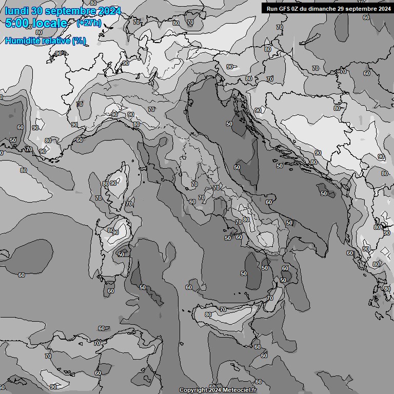 Modele GFS - Carte prvisions 