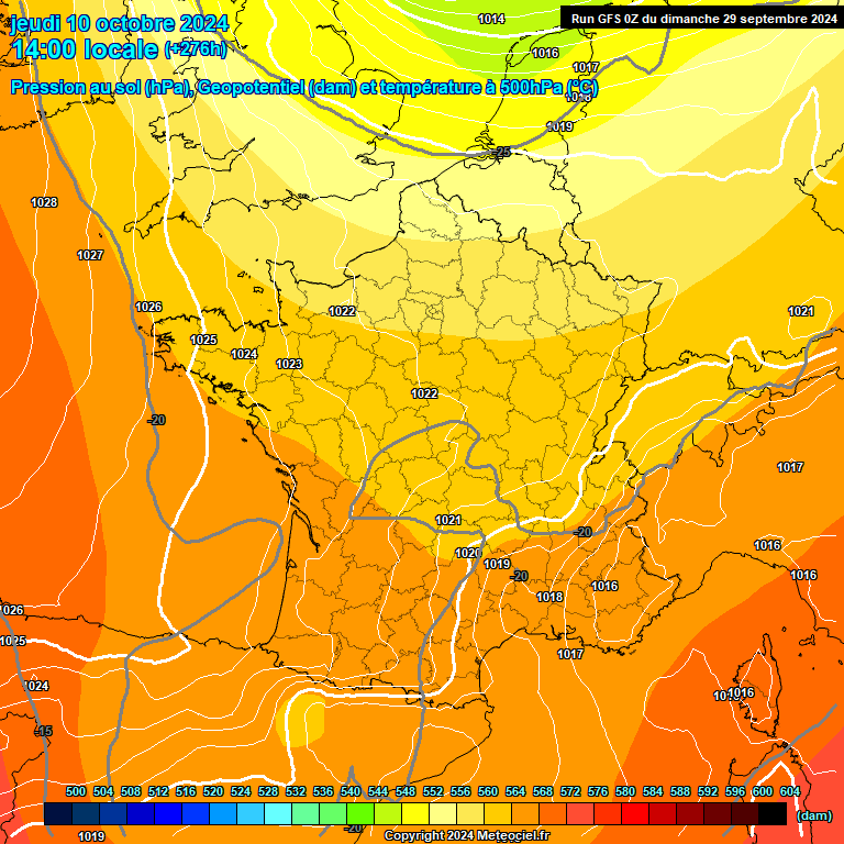 Modele GFS - Carte prvisions 