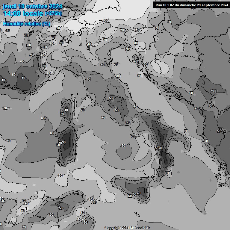 Modele GFS - Carte prvisions 