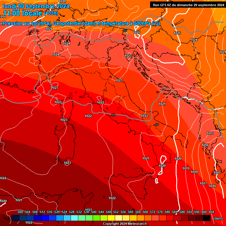 Modele GFS - Carte prvisions 