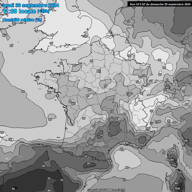 Modele GFS - Carte prvisions 