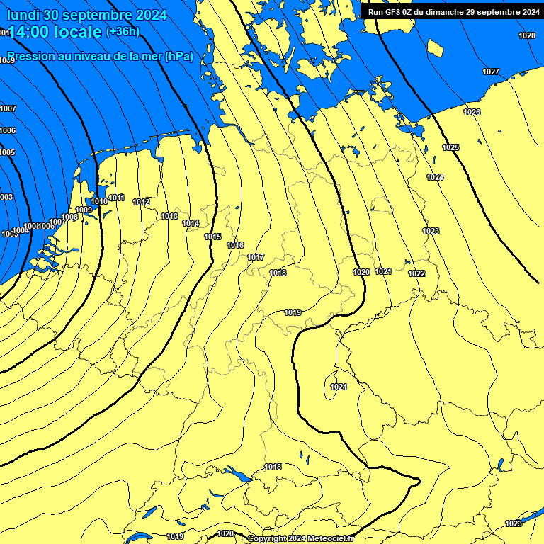 Modele GFS - Carte prvisions 