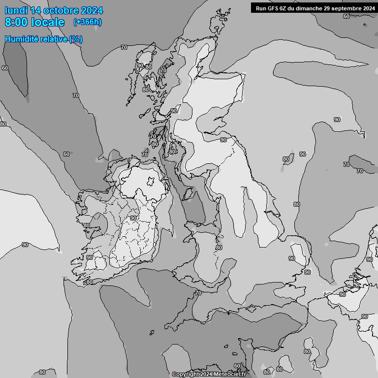 Modele GFS - Carte prvisions 