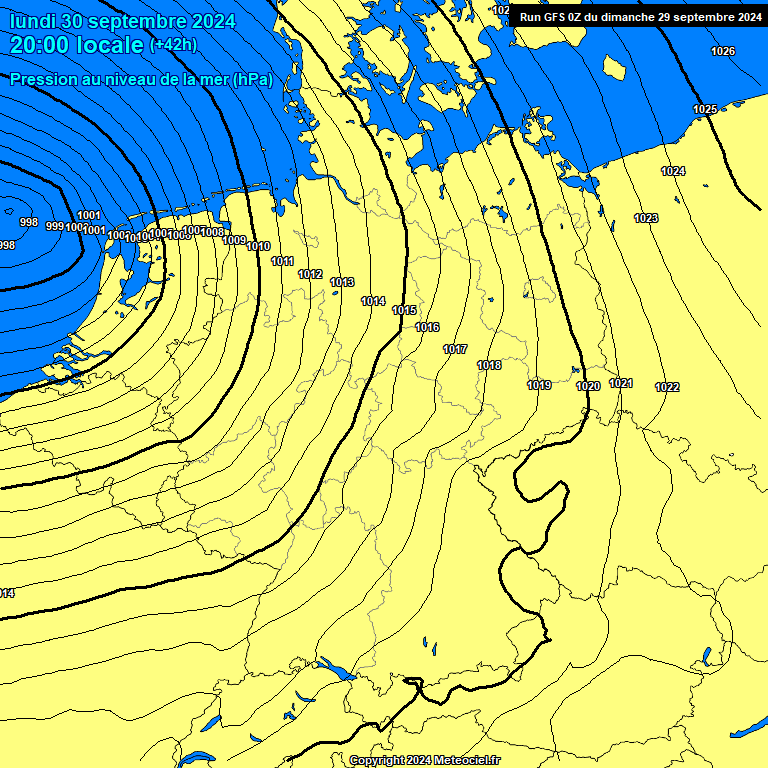 Modele GFS - Carte prvisions 