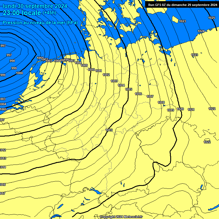 Modele GFS - Carte prvisions 