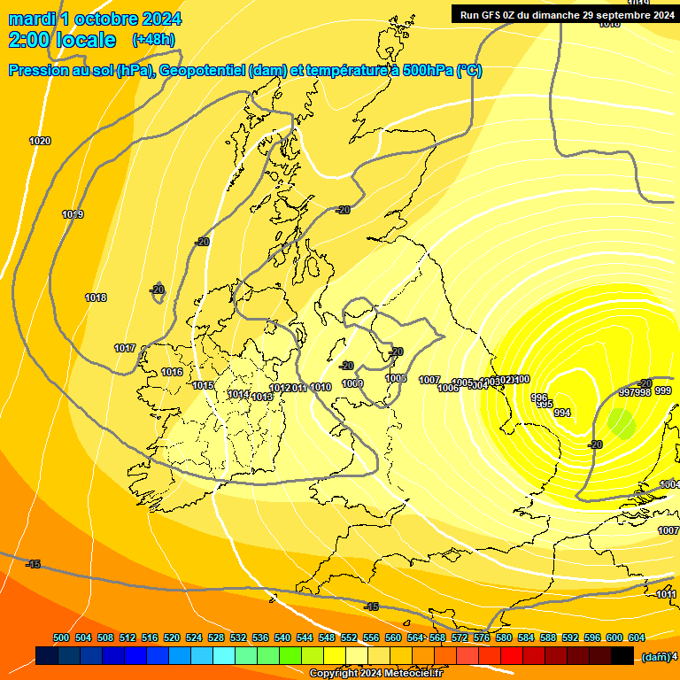 Modele GFS - Carte prvisions 