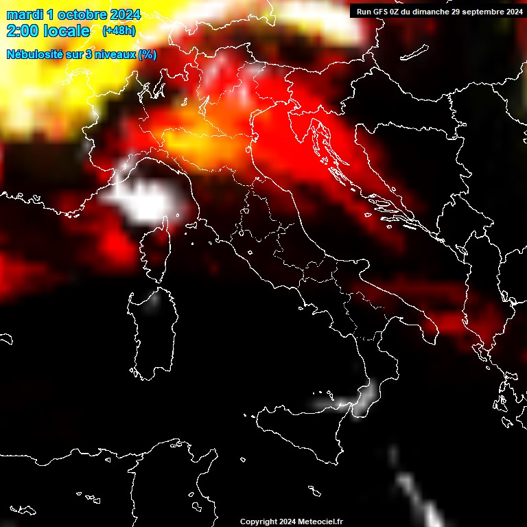 Modele GFS - Carte prvisions 