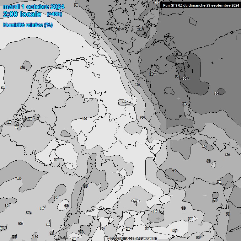 Modele GFS - Carte prvisions 