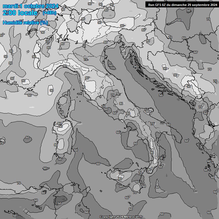 Modele GFS - Carte prvisions 