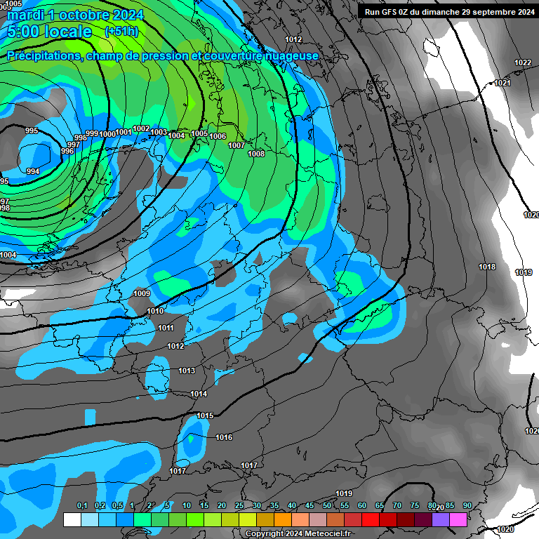 Modele GFS - Carte prvisions 