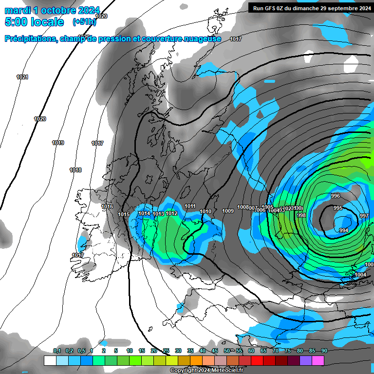 Modele GFS - Carte prvisions 