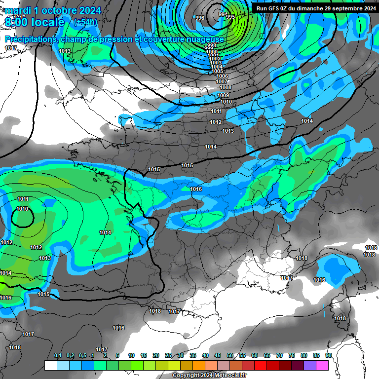 Modele GFS - Carte prvisions 