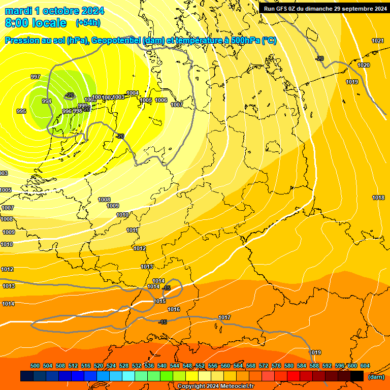 Modele GFS - Carte prvisions 