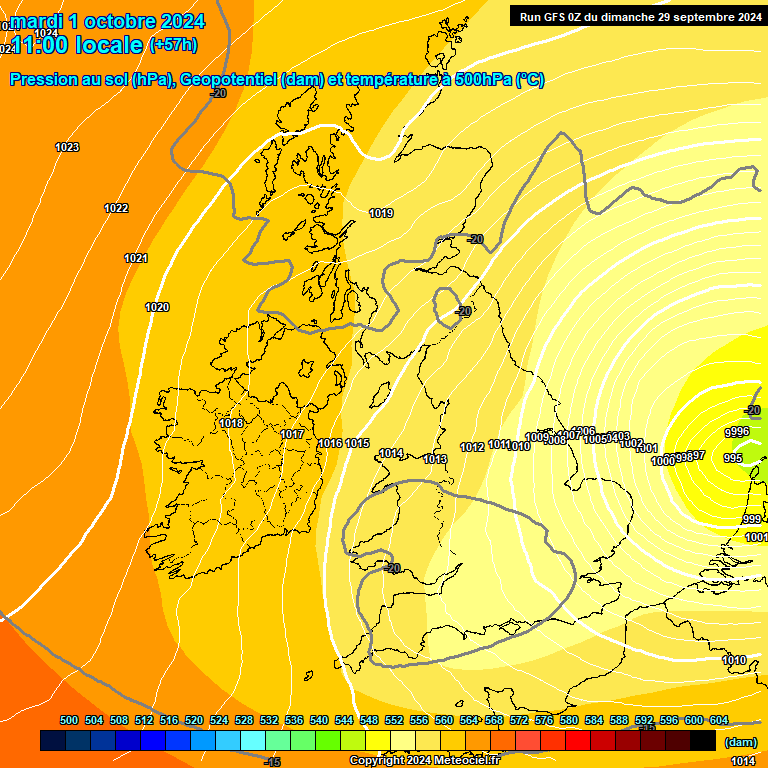 Modele GFS - Carte prvisions 