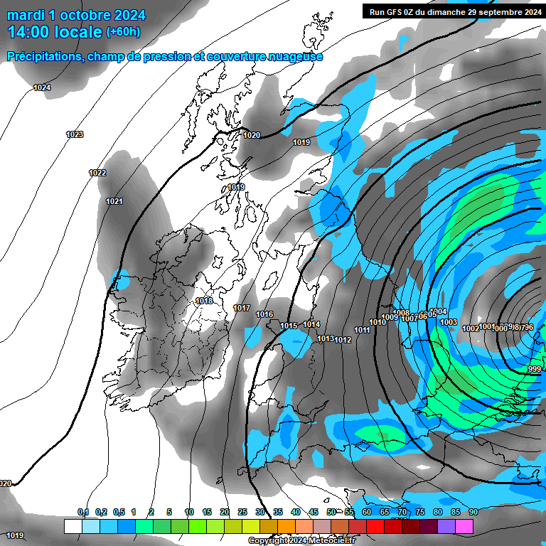 Modele GFS - Carte prvisions 