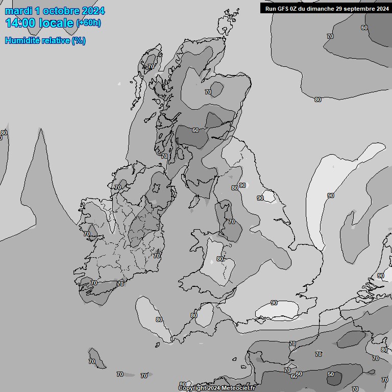 Modele GFS - Carte prvisions 