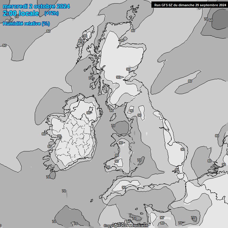 Modele GFS - Carte prvisions 