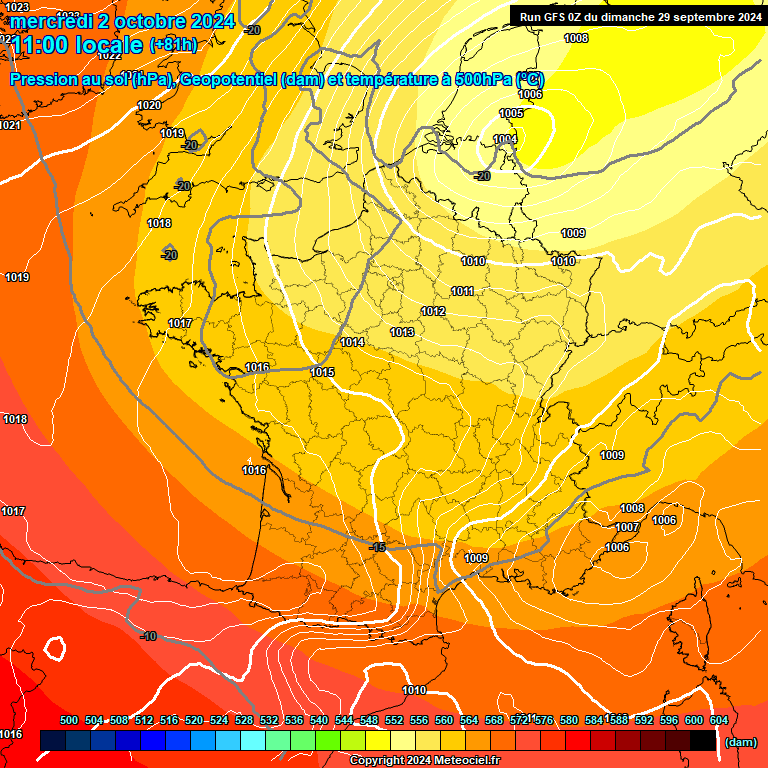 Modele GFS - Carte prvisions 